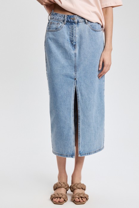 юбка из денима от бренда снежная королева вид слева