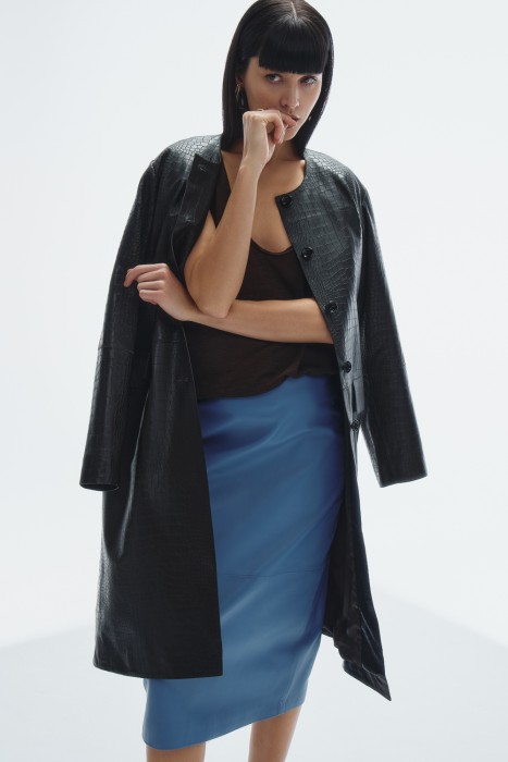 юбка из гладкой натуральной кожи 811722003 фотография