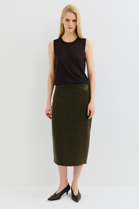 юбка из натуральной кожи по цене 13320 руб вид справа