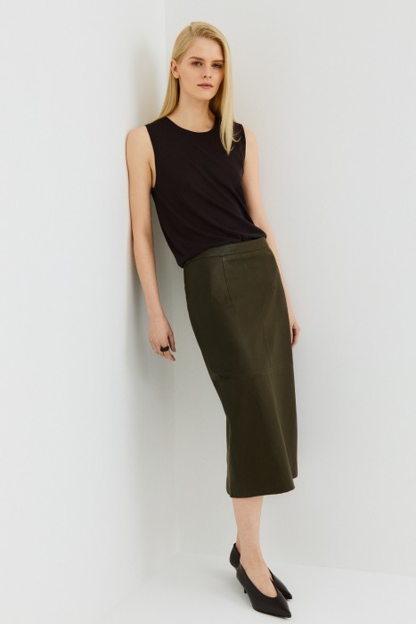 юбка из натуральной кожи из россии вид сбоку