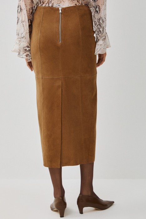 юбка из натуральной замши из россии вид сбоку