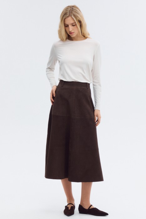 юбка из натуральной замши из россии вид сбоку