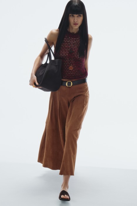 юбка из натуральной замши от бренда снежная королева вид слева