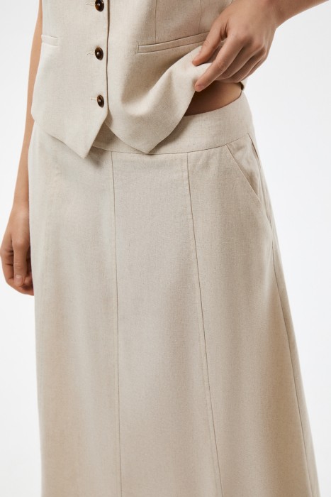 юбка из смесового льна от бренда снежная королева вид слева