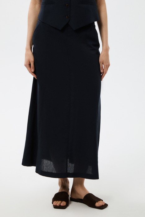 юбка из смесового льна от бренда снежная королева вид слева