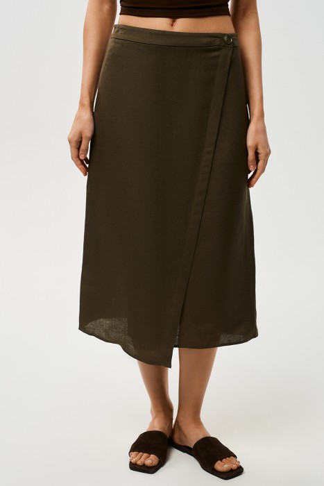 юбка из смесового льна от бренда снежная королева вид слева