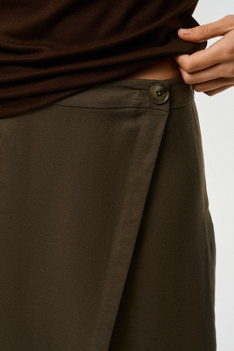 юбка из смесового льна из россии вид сбоку