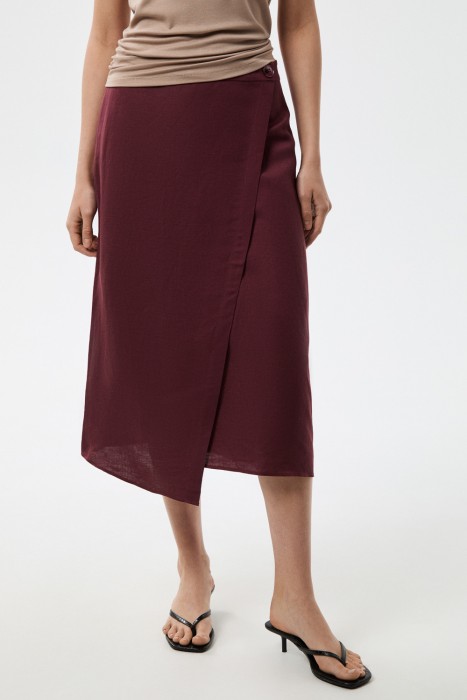 юбка из смесового льна от бренда снежная королева вид слева