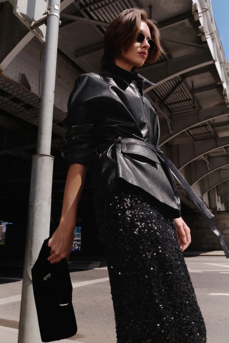 юбка с пайетками от бренда снежная королева вид слева