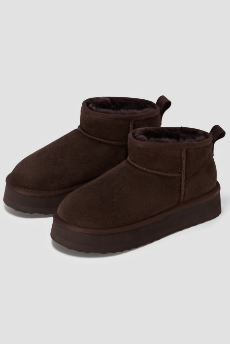 замшевые полуботинки с овчиной 806542003 фотография