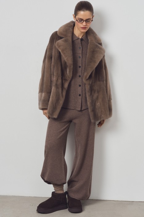 замшевые полуботинки с овчиной от бренда снежная королева вид слева