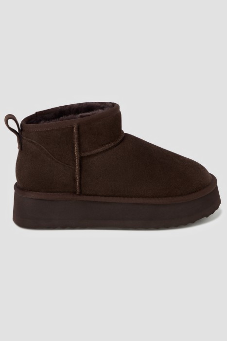 замшевые полуботинки с овчиной из россии вид сбоку