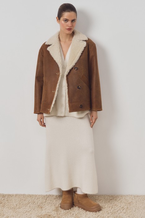 замшевые полуботинки с овчиной от бренда снежная королева вид слева