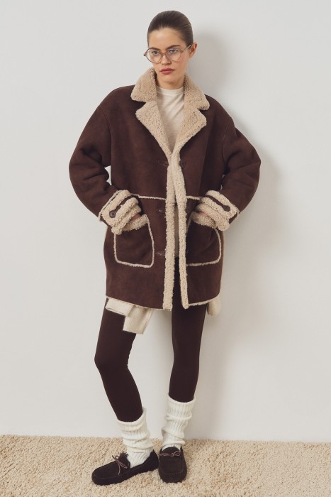 замшевые полуботинки с овчиной от бренда снежная королева вид слева