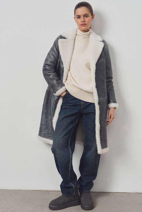 замшевые полуботинки с овчиной от бренда снежная королева вид слева