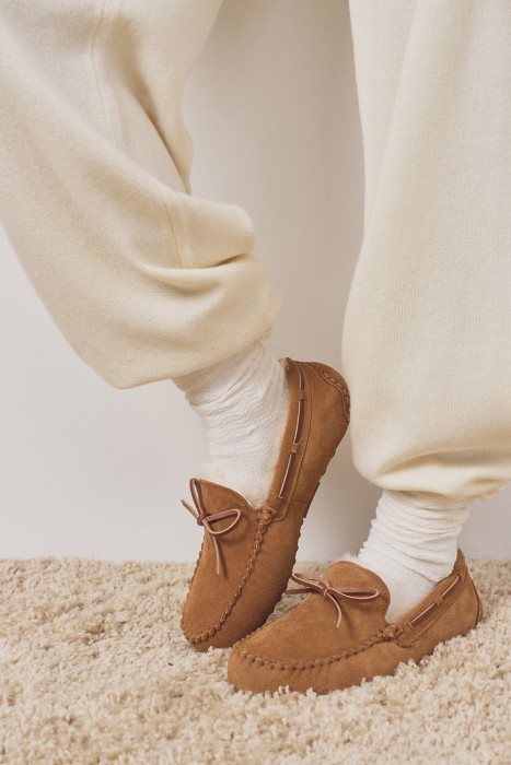 замшевые полуботинки с овчиной по цене 3250 руб вид справа