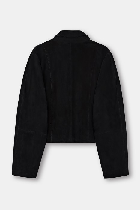 замшевый жакет с шалевыми лацканами  из россии вид сбоку