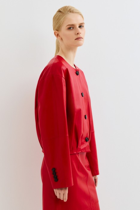 жакет из натуральной кожи по цене 18800 руб вид справа