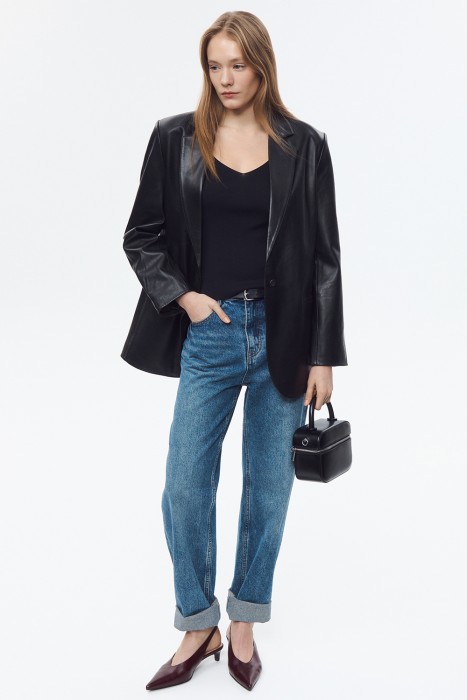 жакет из натуральной кожи по цене 18660 руб вид справа