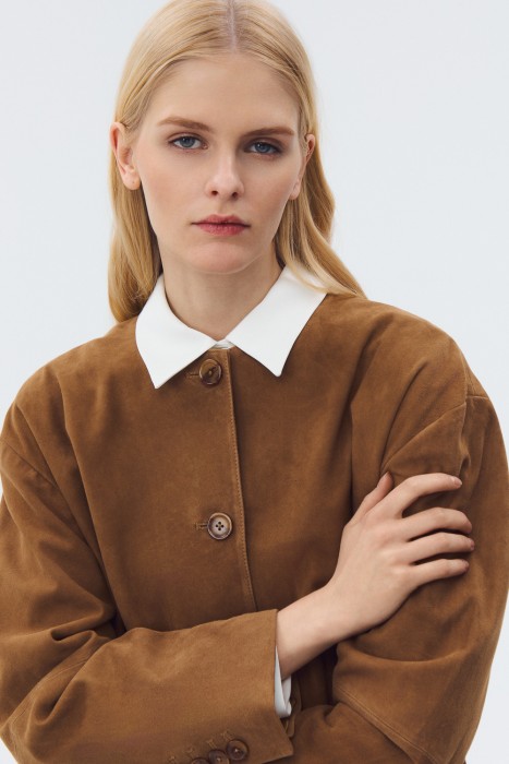 жакет из натуральной замши из россии вид сбоку