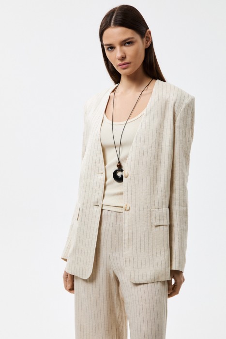 жакет из смесового льна 815893003 фотография