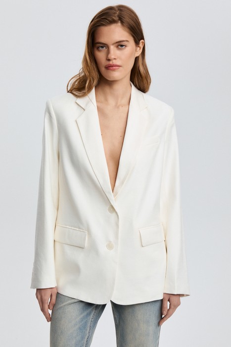 жакет из смесового льна от бренда снежная королева вид слева