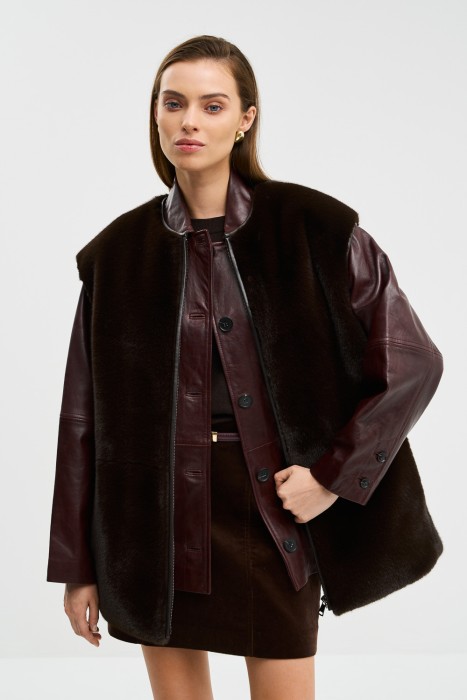 жилет из искусственного меха из россии вид сбоку