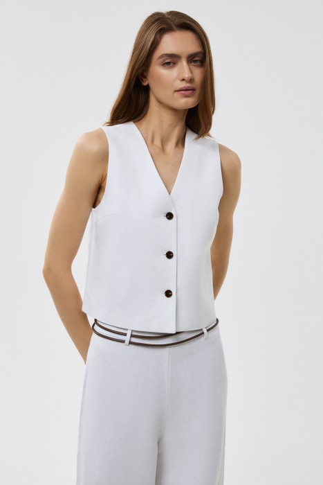 жилет из смесового льна 814072003 фотография