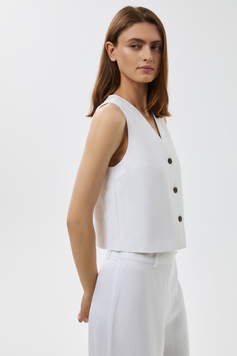 жилет из смесового льна по цене 3680 руб вид справа