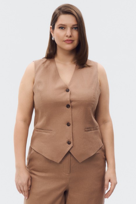 жилет изо льна от бренда снежная королева вид слева