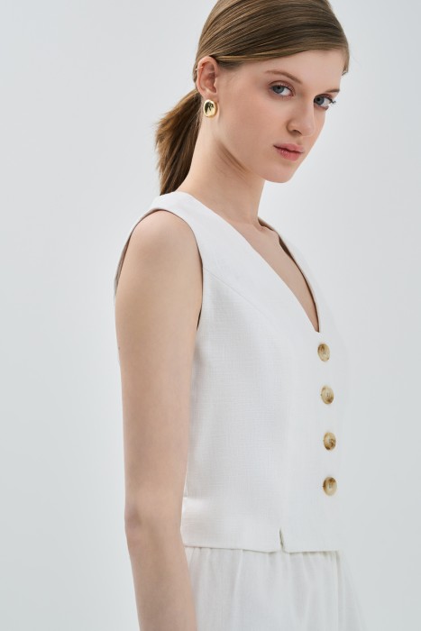 жилет изо льна из россии вид сбоку