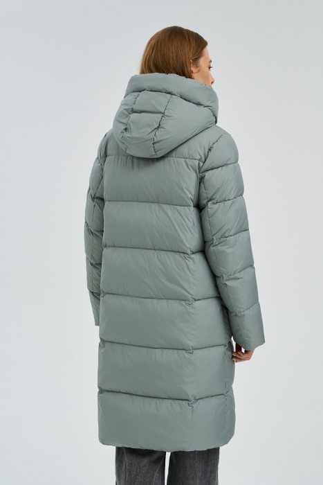 зимнее пальто с капюшоном по цене 7900 руб вид справа