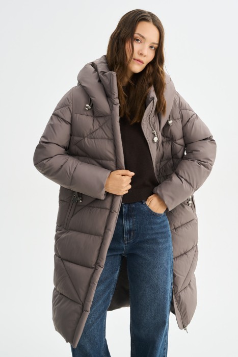 зимнее пальто с капюшоном по цене 5040 руб вид справа