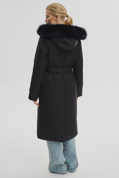 зимнее пальто с капюшоном по цене 12390 руб вид справа