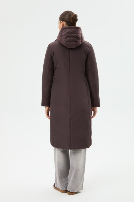 зимнее пальто с капюшоном по цене 8390 руб вид справа