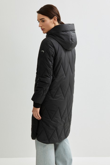 зимнее пальто с капюшоном по цене 7000 руб вид справа