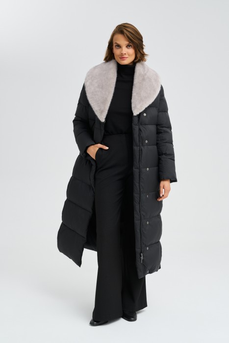 зимнее пальто с меховой отделкой 783467003 фотография