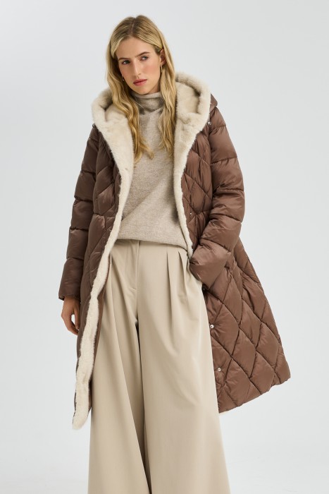 зимнее пальто с меховой отделкой 787835003 фотография