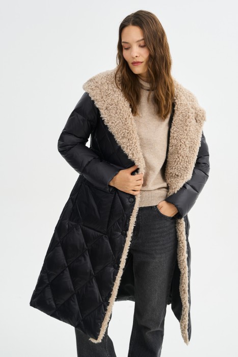 зимнее пальто с меховой отделкой 772759003 фотография