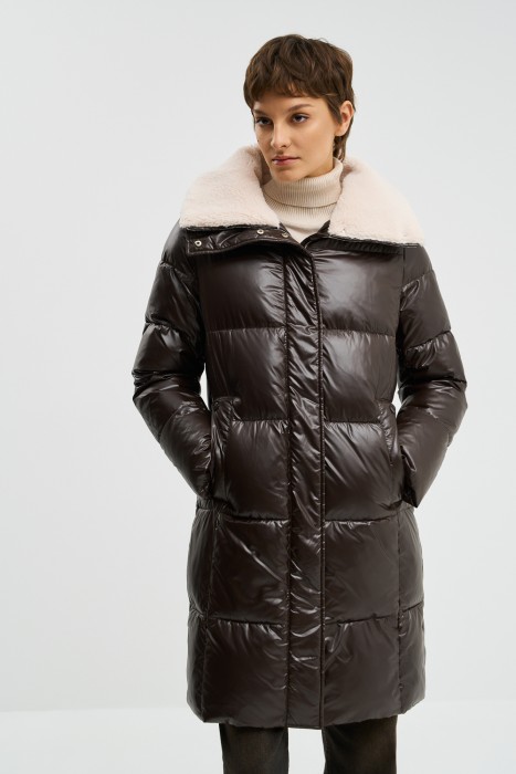 зимнее пальто с меховой отделкой 782589003 фотография