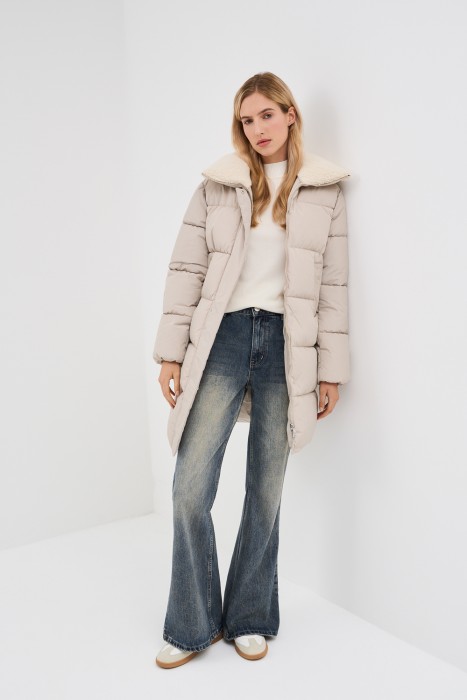 зимнее пальто с меховой отделкой 781610003 фотография