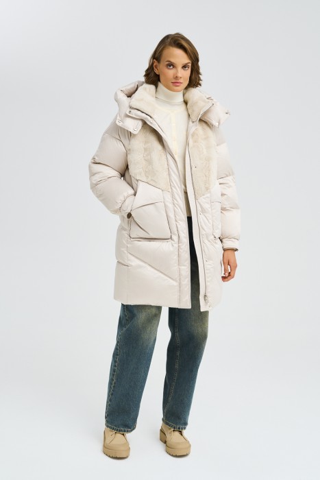 зимнее пальто с меховой отделкой 787842003 фотография