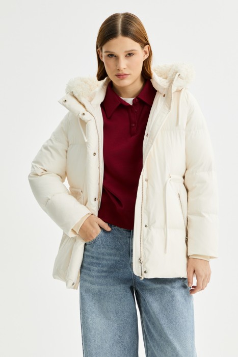 зимнее пальто с меховой отделкой 786755003 фотография