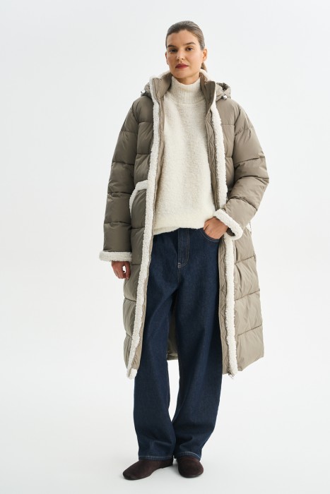 зимнее пальто с меховой отделкой 781250003 фотография