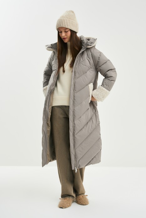 зимнее пальто с меховой отделкой 781263003 фотография