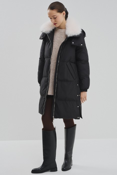 зимнее пальто с меховой отделкой 786757003 фотография
