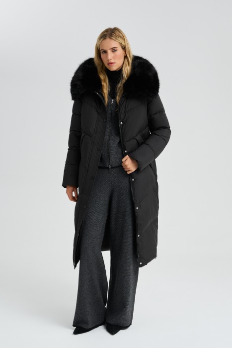 зимнее пальто с меховой отделкой 787643003 фотография