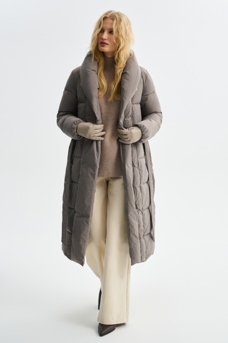 зимнее пальто с поясом 781467003 фотография