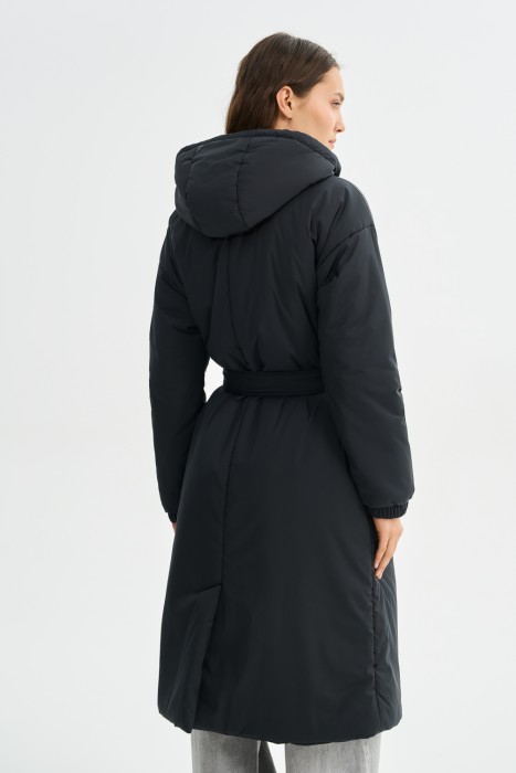 зимнее пальто с поясом по цене 5360 руб вид справа