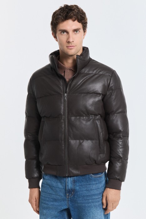 зимняя куртка из натуральной кожи по цене 10190 руб вид справа